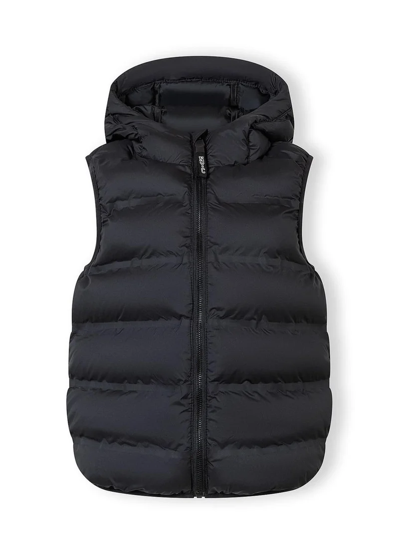 مينوتي Boys quilted black polyester waistcoat with hood 3-15 years